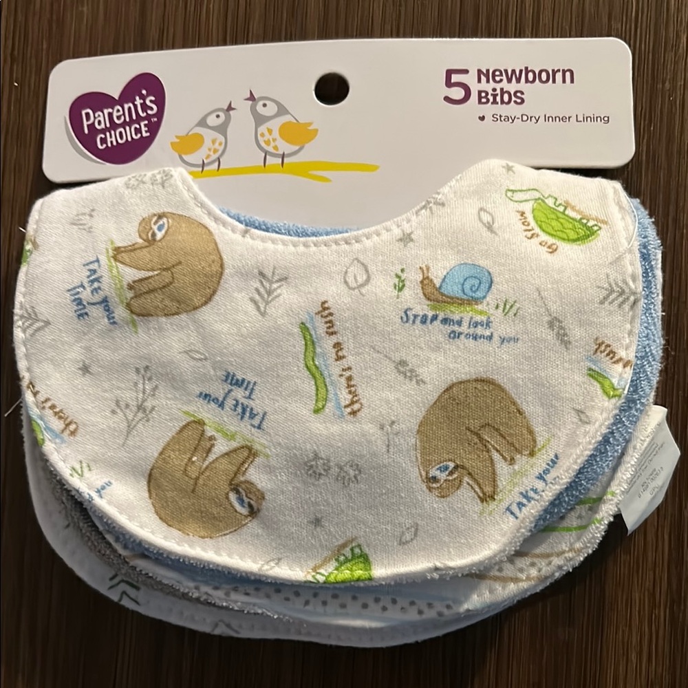 Charming Blue and White Bibs with Whimsical Animal Design